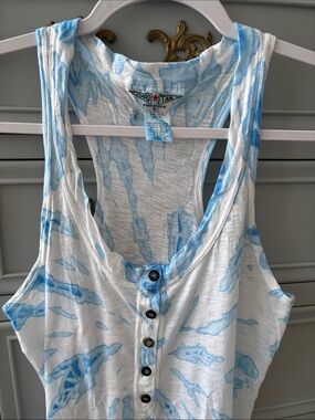 Hard Tail Forever tie-dye racer back high low tank pool bathing suit coverup